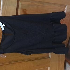 Adyson Parker Black Ruffle Hem Blouse Medium